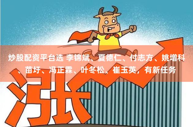 炒股配資平臺選 李錦斌、夏德仁、付志方、姚增科、苗圩、馮正霖、葉冬松、崔玉英，有新任務
